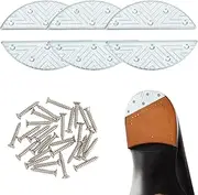 NICENEEDED 6 PCS Metal Heel Plate with 30 PCS Screws, Sole Shoes Heel Repair Pad Kit, Cowboy Boot Heel Spark Plates for Shoes