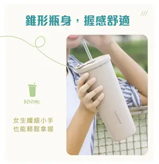 買一送一【美國康寧 SNAPWARE】陶瓷不鏽鋼真空保溫吸管杯800ml/隨行杯/水壺-贈吸管組 (2.7折)