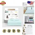 Soft & Cozy 100% Organic King Sheet Set - Deep Pockets, Cool Touch, Pale Aqua