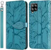 for Samsung Galaxy A12 Nacho / A12 Case PU Leather Folio Flip Cover Magnetic Wallet Phone Case with Pocket - Blue