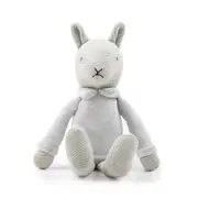 The Peanutshell Bunny Plush Knitted Cotton Soft Animal Baby Toy 35cm Grey 0+