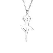 Ballerina Ballet Girl Necklace Stainless Steel Necklace