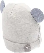[HAPINARY] Cute Unisex Cotton Hat with Bear Ears Lightweight Breathable Cap for Months Photo Prop and Present for Parents Grey