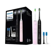 Philips Sonicare DiamondClean 9000 Black + Diamond Clean9000 Pink Electric Toothbrush - Bundle Pack