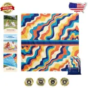 Sandproof & Water-Resistant Beach Blanket 71"x95" - Machine Washable Fun