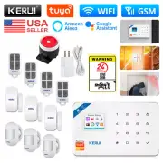 KERUI Tuya WIFI GSM Security Alarm System Home Anti-theft Burglar Alexa Google
