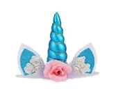 Cake Topper, Unicorn Blue