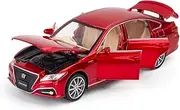 Die-cast 1:32 for Toyota Crown Car Model Metal Diecast Pull Back Sound Light Simulation Miniatures Vehicles Models Collection Miniature Vehicle