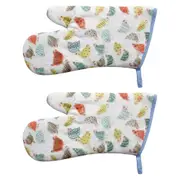 2x Cotton 16x32cm Oven Mitt Home Kitchen Cooking/Baking Potholder Glove Chooks