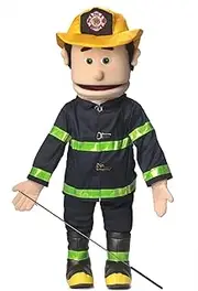 Fireman, Peach Male, Full Body, Ventriloquist Style Puppet, 65cm