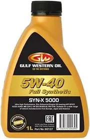 Gulf Western Oil Syn-X 5000 5W-40 Full Synthetic Engine Oil 1 Liter