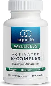 EquiLife - Activated B-Complex, Super B-Complex Capsules, with Vitamins B12 & B6 for Energy, Heart Health Support, Digestive Aid, Boosts Metabolism, Aids in Hair, Skin, & Nail Health (60 Veggie Caps)