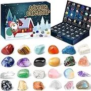 Advent Calendar 2024 Kids Christmas 24 Natural Rock Mineral Crystal Collection For Boys Christmas Calendar P7a8 Countdown Girls
