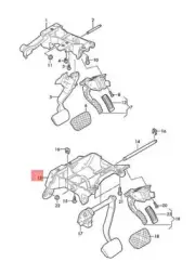 NEW AUDI VW Q7 TOUAREG 4MB 4MG CR7 BRACKET FOR PEDAL CLUSTER 4M2723117D ORIGINAL