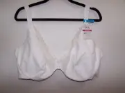 NWT - Playtex Front Close Anchor Strap Technology Dreamwire White Bra 46DDD