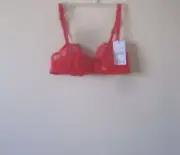 Simone Perele Wish Demi Cup Lace Bra 12B330 Rouge 32C MSRP $105.00 NWT