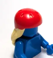 Lego - Minifigure Headgear - Hair with Helmet - Red Blonde
