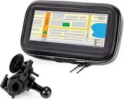 [USA Gear] Waterproof Motorcycle Phone Mount - Handlebar GPS Bike Phone Holder with 360 Degree Viewing - Compatible with Garmin Drive, DriveSmart, Zumo, Tomtom Go Comfort, and More 6.75 Inch GPS