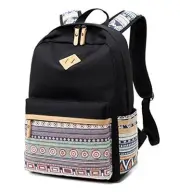 Lightweight Kids Backpacks for School Bag Canvas Small Travel Classic-black
