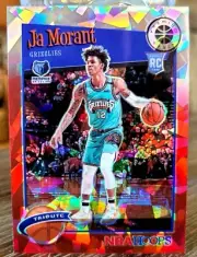 Ja Morant 2019-20 Panini NBA Hoops Premium Stock Red Cracked Ice Tribute...