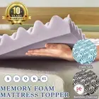 Memory Foam Mattress Topper 7-Zone 5/8cm Thick Cool Gel&Lavender&Bamboo Charcoal