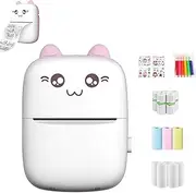 Mini Bluetooth Thermal Printer - Fun & Easy Wireless Printing,Mini Pocket Sticker Printer Wireless,Mini Sticker Printer,Inkless Mini Photo Printer,Wireless Mini Inkless Photo Printer (Pink)