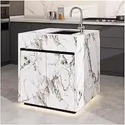 Kitchen Island Freestanding Island Counter with Independent Sink Open Kitchen with Movable Dining Table and Bar Counter Mobile Kitchen Storage Islands