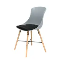 在飛比找蝦皮商城優惠-(組合) 特力屋 萊特塑鋼椅 櫸木腳架30mm/灰椅背/黑座