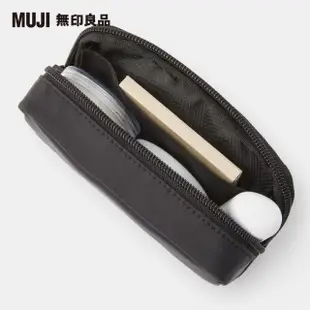 【MUJI 無印良品】尼龍薄型化妝包/黑.約9x14x3.5cm