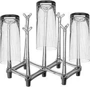 Glass Bottle Drying Rack - Drinking Glass Drainer Stand - Countertop & Kitchen Sports Bottle Drying Rack, Reusable Space Saving Adjustable Rack with Non-Slip Bottom for Water Bottles