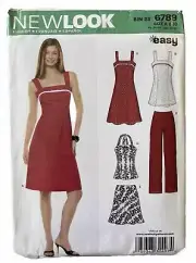 New Look Sewing Pattern 6789 Dress, Pants, Skirt, Tunic Mini Misses Sz 6-18 Easy