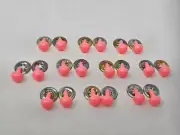 10 VTG Zims 10mm Pink Half Round Plastic Safety Eyes Noses Amigurumi Craft Doll