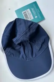 Coolibar UPF 50+ Kids' Youth Wave Rider Cap Hat Blue/White Size Medium / Large