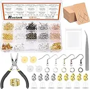 1533Pcs Hypoallergenic Earring Making Supplies Kit with Earring Hook, Earring Back, Earring Posts, Jump Ring, Jewelry Pliers, Earring Holder Card, Clear Bag for Jewelry Making Earring Repair