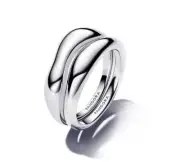 Pandora 193264C00-54 Organically Shaped Stacking Rings - Size 54