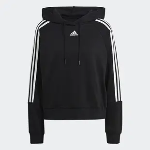 帝安諾-實體店面 ADIDAS ESSENTIALS 長袖 帽T 短版 休閒 運動 訓練 女款 黑 GL1460【APP下單享4%點數】