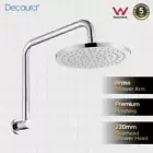 Decaura WELS 9" Swivel Rain Shower Head Set Round Gooseneck Shower Arm Chrome