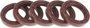 X AUTOHAUX Universal Oil Seal TC Double Lip W Steel Spring Seal Ring Rotary Shaft Seal 30x42x8mm High Pressure FKM Rubber Brown 5 Pcs