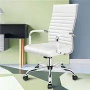 ALFORDSON Office Chair Ergonomic Executive Computer Seat Gaming Mid High Back Nyssa - High Back - White
