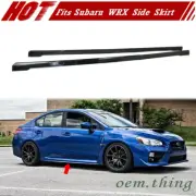 Painted Black Fit FOR SUBARU WRX STI 4th Sedan DTO Side Skirts Add on 15-21