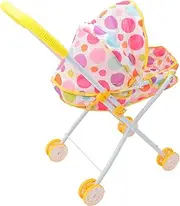 Doll Stroller Toy Boys and Girls Simulated Stroller for Dollhouse Toys Sturdy Safe for Toddlers