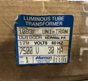 Allanson 75C30FT Neon Transformer Power Supply 7500v 30mA LUMINOUS TUBE *NIB*
