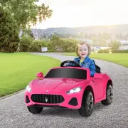 Costway12V Maserati GranCabrio Licensed Car with 2.4G Remote Control-Pink