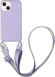 CQUUKOI Compatible with iPhone 11 Pro,Crossbody Phone Case with Lanyard Cute Soft Silicone Case with Adjustable Shoulder Strap Shockproof Protector Compatible with Women Girls Purple
