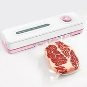 [ADVWIN] Vacuum Sealer Machine, 60Kpa Food Sealer with 20 Vacuum Bags, Automatic Sealing Machine with 5 Modes, Food Vacuum Sealer Pink