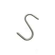 Butchers 4 in Solid Stainless Steel Meat S-Hooks Butchers Hunters Sausage Making