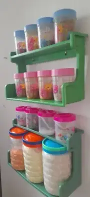 8 IN 1 Kitchen Spice Herb Jar Rack Storage Organizer Wall Cabinet