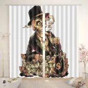 Skeleton Thread Sky 3D Curtain Blockout Photo Printing Curtains Drape Fabric