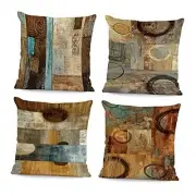 Brown Decorative Throw Pillow Covers 18x18 Set of 4 18 x 18 set of 4 Brown Art