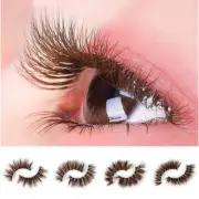 Lash Extension 3D Brown Eyelashes Mink Hair Thick Wispies Khaki False Lash △